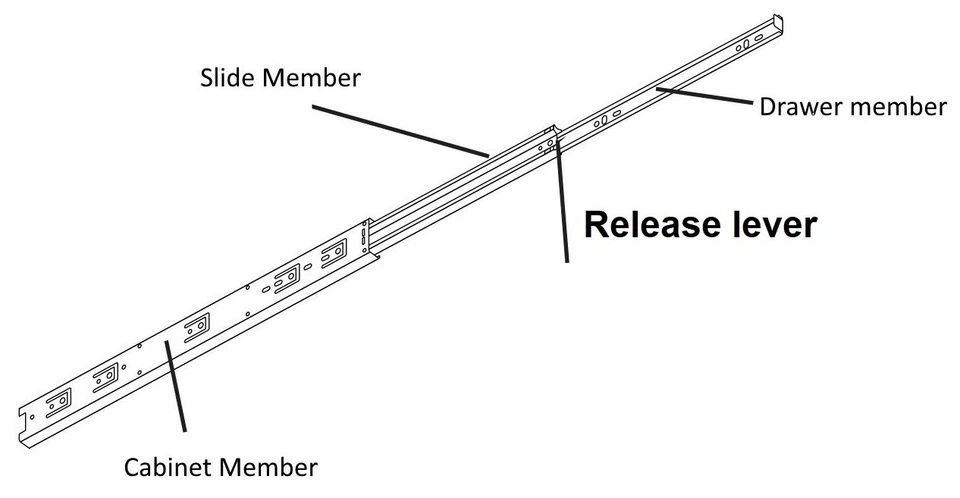 Extensión corredera cajón rodamiento de bolas de cierre suave cocina 18"-22" par - 110 libras Foto 3 de 4