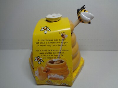 JOIE Ceramic Beehive Honey Pot and Wooden Dipper Mini B0000VLSUK 