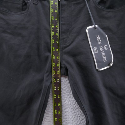 Nick Danger Mens Slim Straight Leg Jeans 34x30 Black Mid Rise