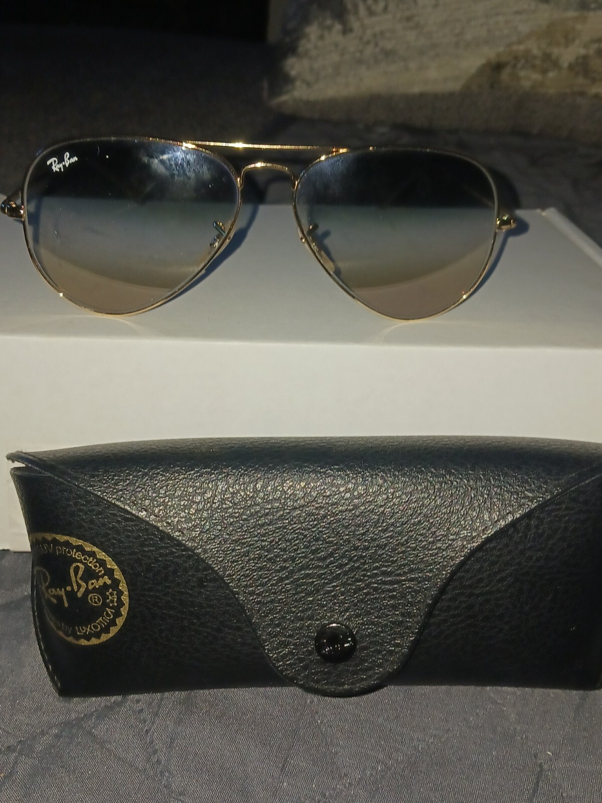 RAYBAN AVIATOR GOLDFRAME LIGHTLY TINTED OG VINTAGE LOOK