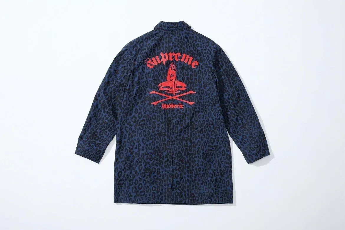 Supreme X Hysteric Glamour Blue Leopard Trench size Small