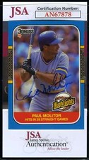 Paul Molitor Cards, Rookie Card and Autographed Memorabilia Guide 32