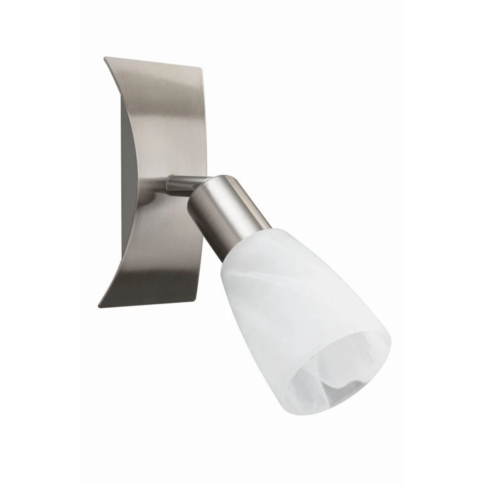 Wandspot Massive Atria E14 Energiespar-Strahler Silber Gebürsteter Stahl Weiss - Bild 1 von 1