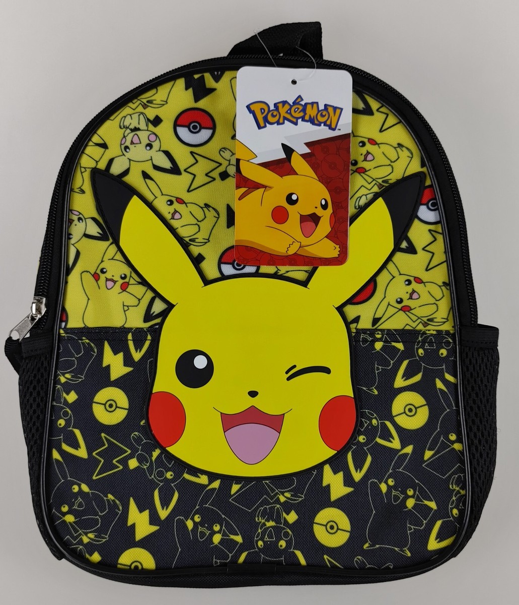 Pikachu Pichu & Pokeball Yellow Black Backpack 2022 Bioworld
