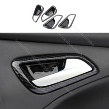 4x Carbon Fiber Color Abs Door Handle Bowl Cover Fit For Ford Focus 2012-2014 St