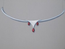 Original fine vintage Jewellery design, circa 1970's. Ruby necklace