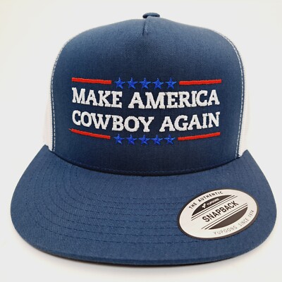 Retro Rodeo Make America Cowboy Again Embroidered Flat Bill Mesh Western Hat Ca Make America Cowboy Again Hat - Etsy main image 3