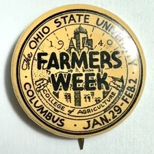 1940 Ohio State University Farmers Week 1.25" Celluloid Pinback Button