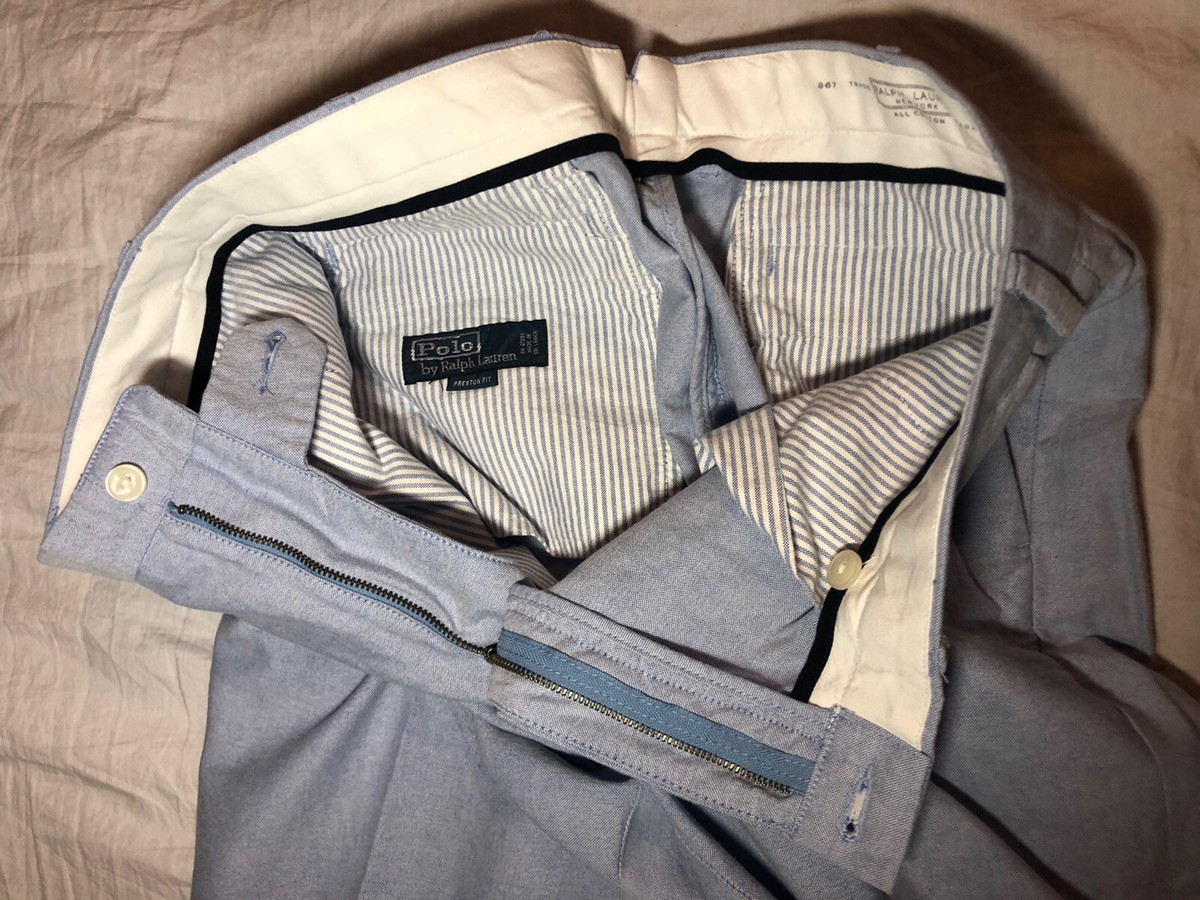 POLO by Ralph Lauren PRESTON FIT ラルフ Vtg 90s Polo Ralph Lauren Preston Fit Pink Oxford Pants Slim