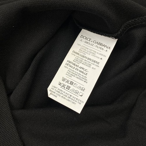 Dolce & Gabbana Men's Polo Shirt with Embroidered Logo - Black - Picture 6 of 7
