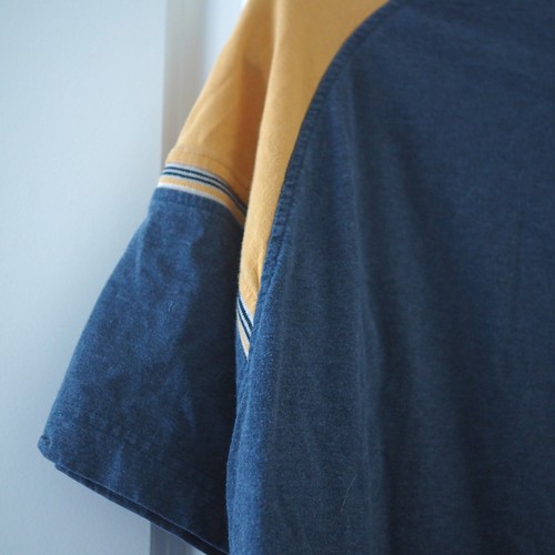 Y2K Point Zero Blue Yellow Raglan T-Shirt Men's Size Medium Sporty Skater - Picture 10 of 16