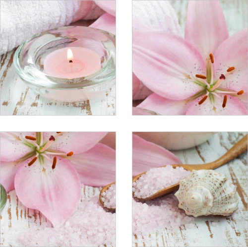 Fliesenaufkleber Fliesenbild Aufkleber Lilien Kerzen Muschel Wellness Deko Bad - Bild 2 von 2