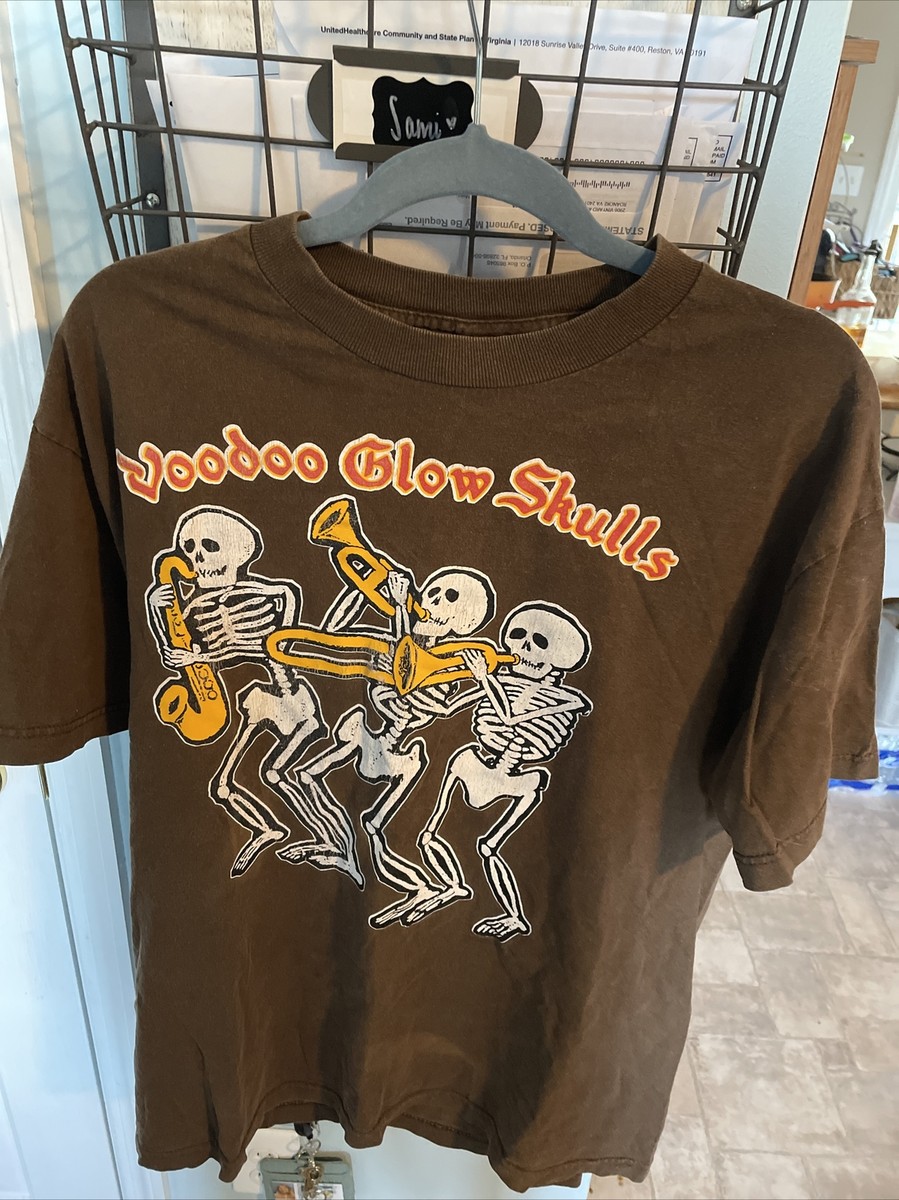 Voodoo Glow Skulls Cinder and Block Brown shirt size large Voodoo Glow Skulls Cinder and Block Brown shirt size large