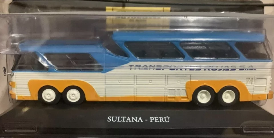 Autobús Sultana Perú Transportes Rojas Raro Diecast Escala 1:72 Con Soporte Foto 2 de 2
