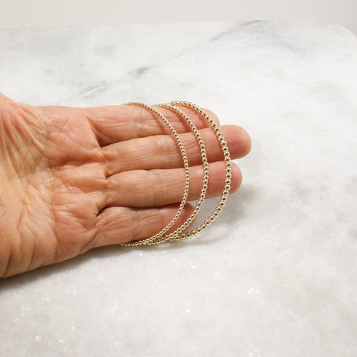 Gold Anklet 14k Gold Filled Beads 2mm or 2.5mm or 3mm - Picture 9 of 10