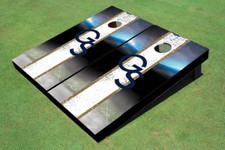 Georgia Southern University "GS" Field Long Strip Matching White Custom Cornhole