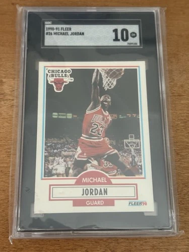 1990-91 Fleer - Michael Jordan #26 Black Line SSP SGC 10 LOW POP Bulls HOF RARE