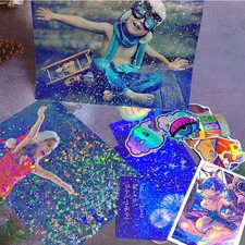 50 Sheets Holographic Cold Laminate Sheet Cuttable Waterproof Scratch Resis