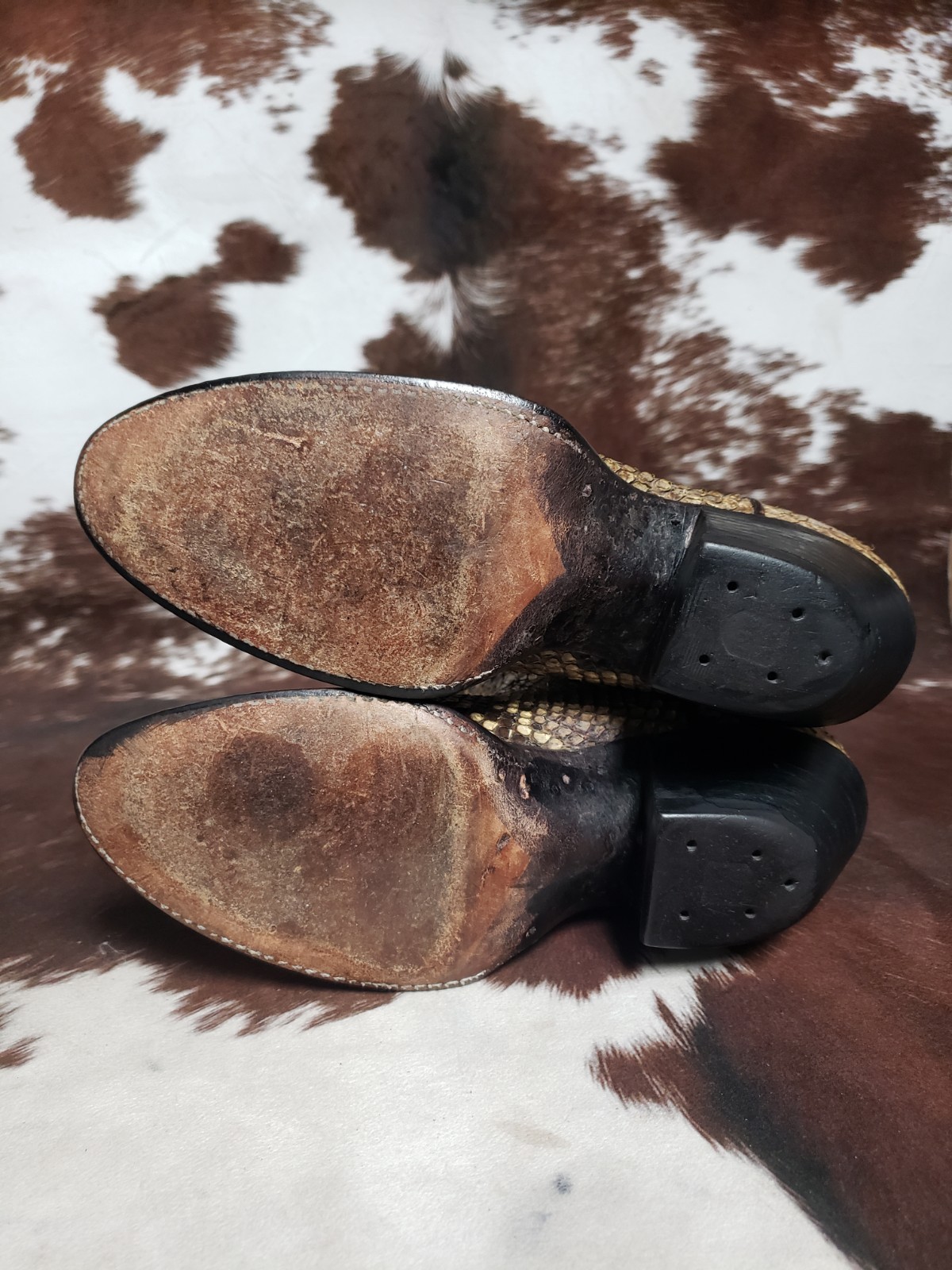 Dan Post Vintage Full Cut Python Snake Western Co… - image 10