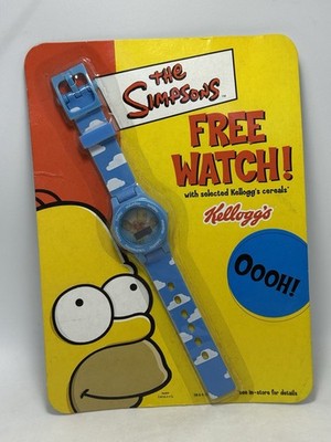 The Simpsons Kellog's 2002 Holographic Bart Simpson Blue Cloud Uhr Neu
