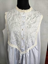 Vintage Miss Dior Long Sleeveless Night Gown Ice Blue Lacy XXL