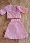 Vintage barbie handmade  pick skirt and top with pearlized buttons