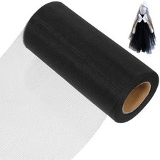Black Wedding Tulle Roll Durable Polyester for DIY Tutu Craft Decoration