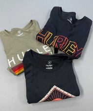 Hurley Men's Short Sleeve Tee T-Shirt Blue Cotton Crew Neck XL 3 pack Graphic