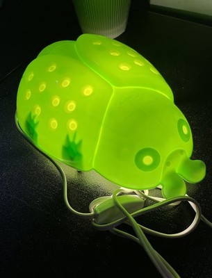 VTG IKEA Children Nursery Lighting Ladybug Night Light Smila Green Bug Wall Lamp