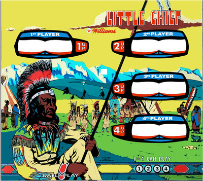 WILLIAMS Little Chief Pinball Machine Next Gen Translite backglass | eBay