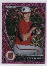 2021 Panini Prizm Draft Picks Pink Velocity Prizm Evan Justice #PDP140 10x0
