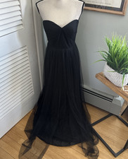 Jenny Yoo Dress Womens 6 Black Strapless Gown Tulle Whimsigoth Dark Fairy Prom