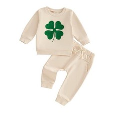 Toddler Baby Boy Girl St. Patrick's Day Outfit Clover 3-6 Months Apricot