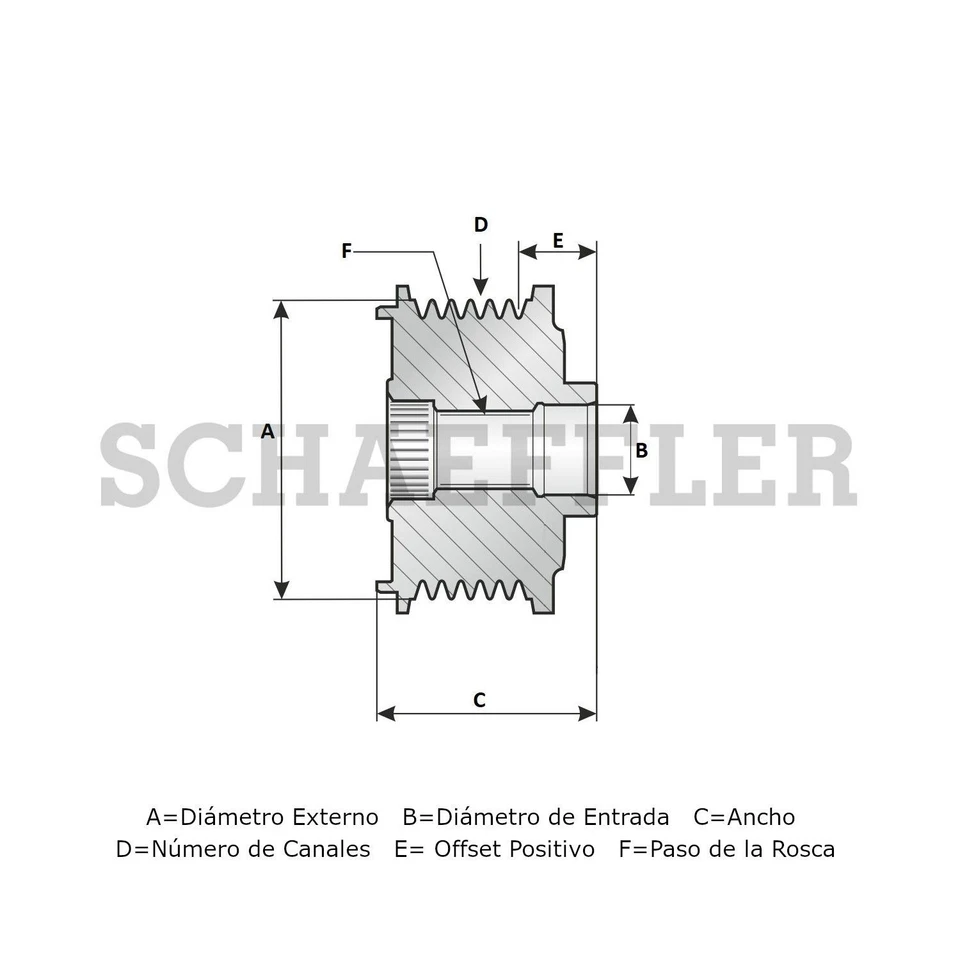 Polea desacopladora alternador INA US EA0086 para 05-06 Mercedes-Benz E320 Foto 2 de 4