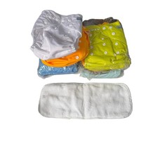 AlvaBaby 12 Pack Reusable Pocket Cloth Diapers with 24 Inserts Colors One Size