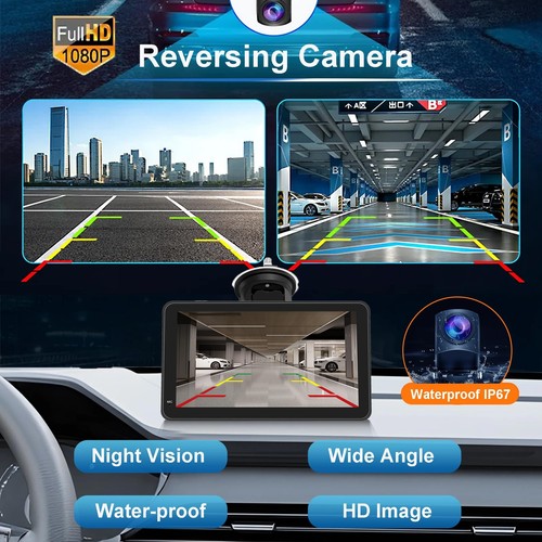 Portable Carplay Screen for Car, 7" HD Touchscreen Car Stereo with Wireless A... - Picture 6 of 7