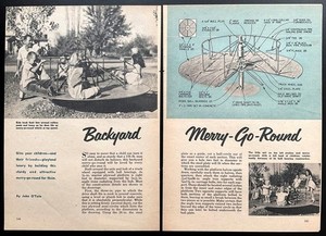 “Backyard Merry-Go-Round” 1954 HowTo Build PLANS 8’ spins on a truck axle