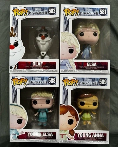 Funko Pop Frozen 2 Lot of 4 – Elsa, Olaf, Young Elsa & Anna #581 583 588 589