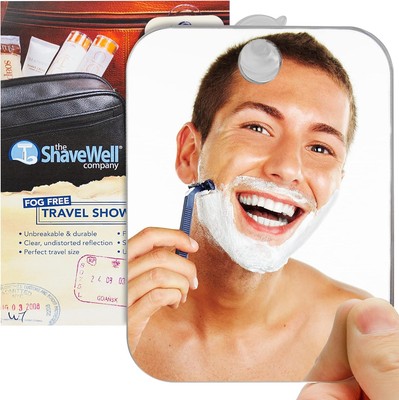 Anti-Fog Shaving Mirror for Travel | Fogless 6''L x 4''W, Silver 