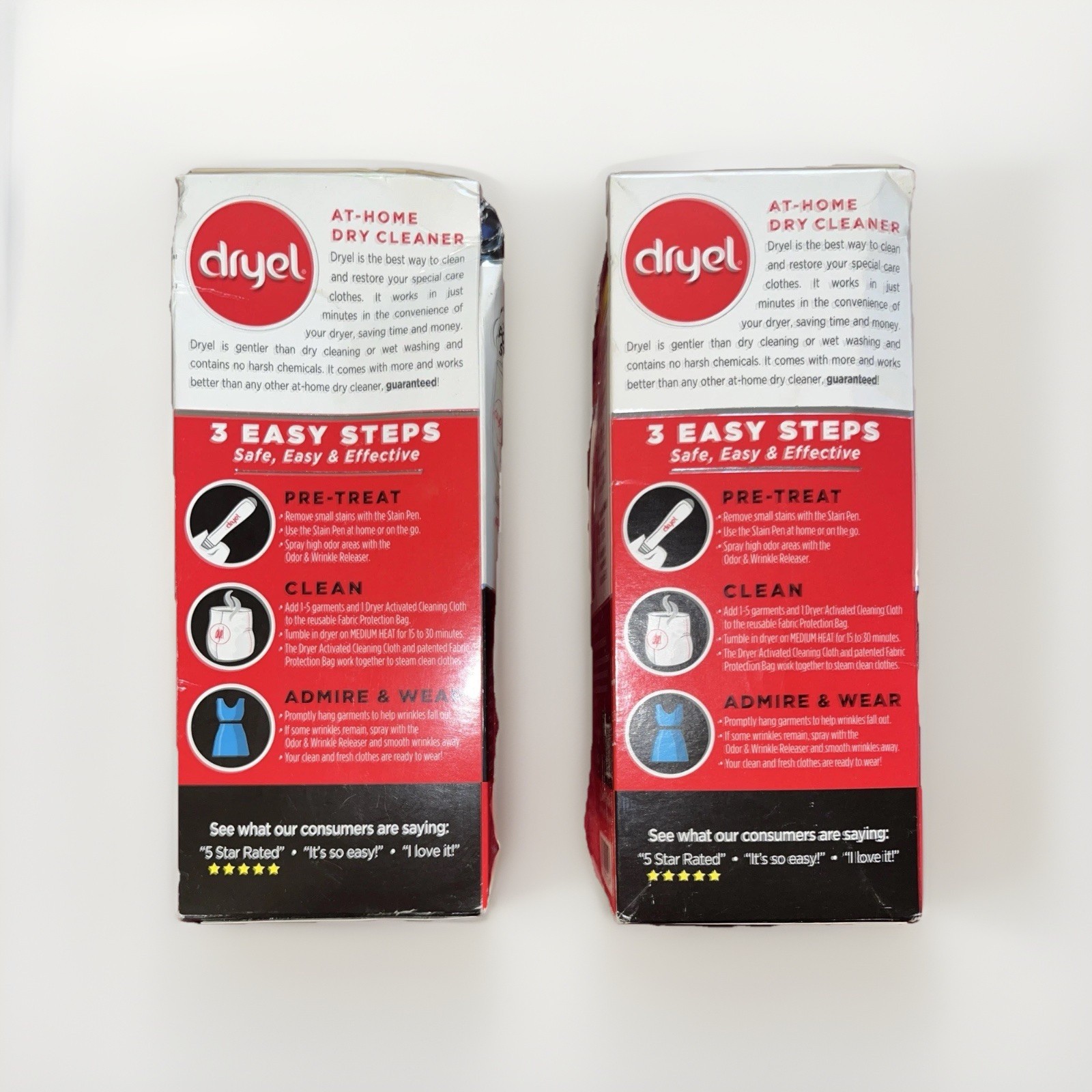 2 x Dryel At Home Dry Cleaner Refill Kits 16 Loads - New, Dented Box
