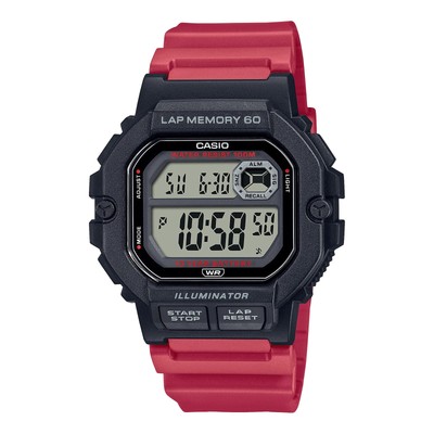 Uhr CASIO WS-1400H-4AVCF Silikon Rot Chrono Alarm Dual Time Sub 100mt