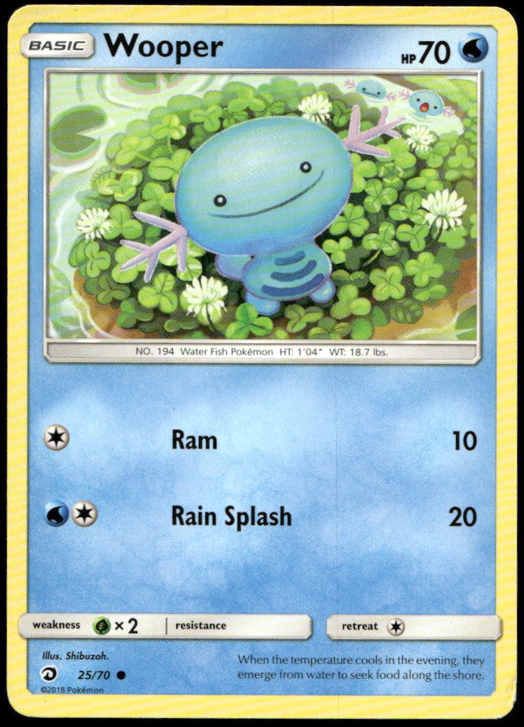 Wooper 25/70 Common Dragon Majesty Pokemon Lightly Played