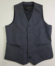 Jos. A. Bank Mens Slim Fit Dray Gray Textured Suit Vest Sz S Waistcoat 5 Butto