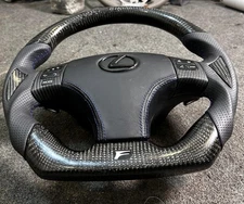 LEXUS 2006-2013 IS250 IS350 F SPORT REAL CARBON FIBER STEERING WHEEL BLUE STITCH