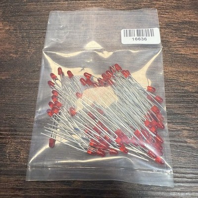 100x Kingbright WP710A10SRD Super Bright Red LED 3mm T-1 Diffused