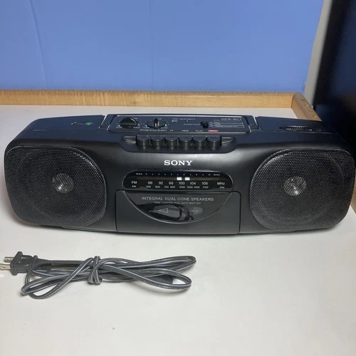 Sony CFS-B11 AM/FM Cassette Radio Boombox Tested And Works New Belts