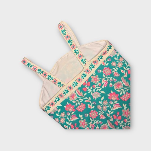 Mini Boden Pink Floral Vine Pattern Teal Swimsuit - Picture 5 of 7