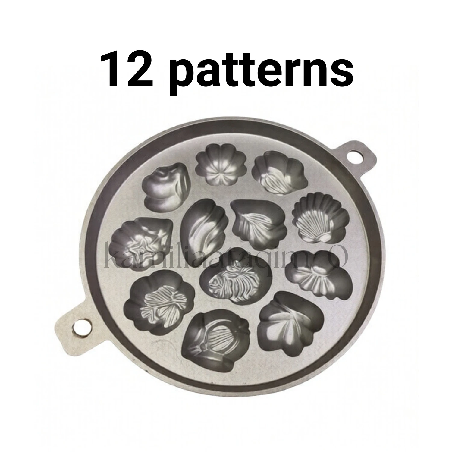 12 Patterns Design Kuih Kue Bahulu Madeleine Sponge Cake Cast Aluminium Mould