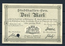 M&uuml;hlhausen i. Els 3 Mark Notgeld 1914 ...................................2/31539