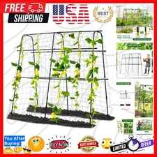 Black U-Frame Garden Trellis, 63” H, Easy Install for Stunning Climbing Flora